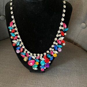 Susan Graver Multicolored Rhinestone Necklace